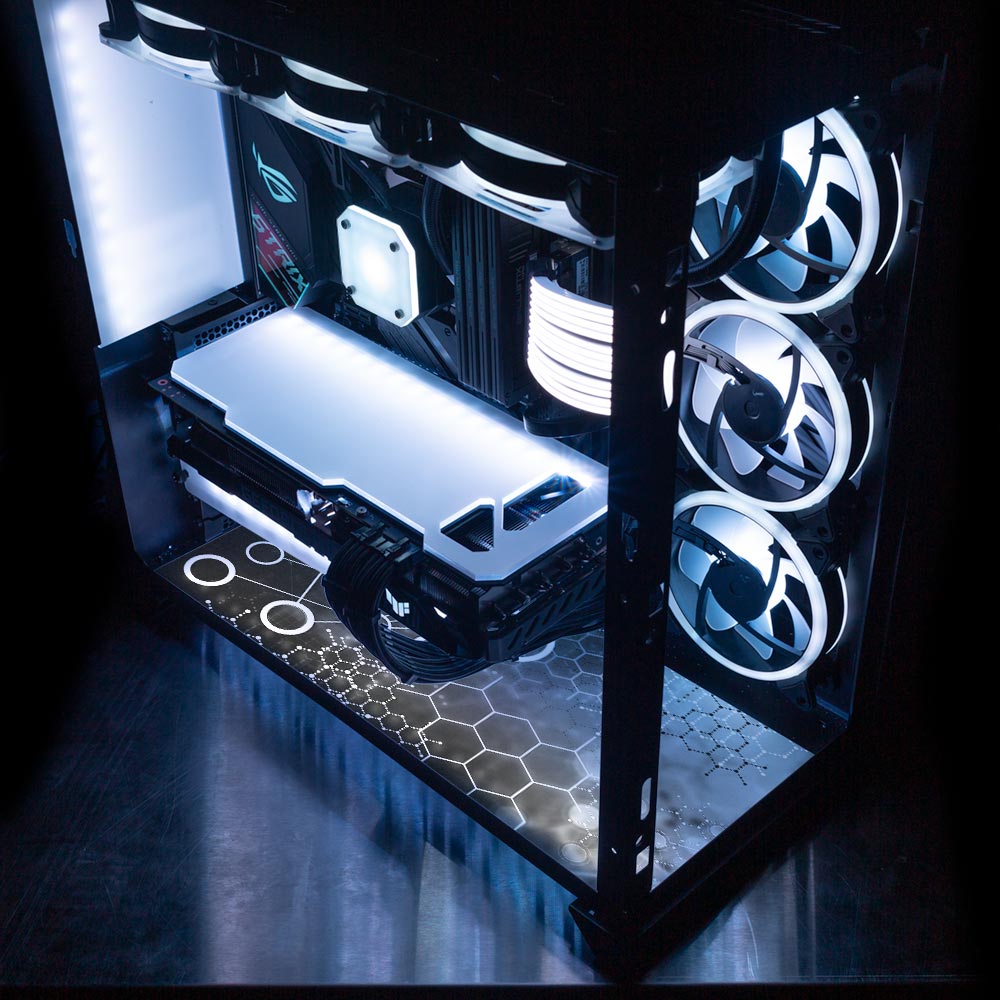 Black Nanotech Lian Li O11 Dynamic and XL Bottom Panel Plate Cover with ARGB LED Lighting - V1Tech