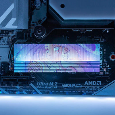 Galaxy Pastel Girl M.2 Heatsink Cover with ARGB Lighting