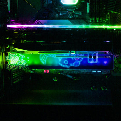 Neon Carpe Koi RGB GPU Support Bracket - Donnie Art - V1Tech
