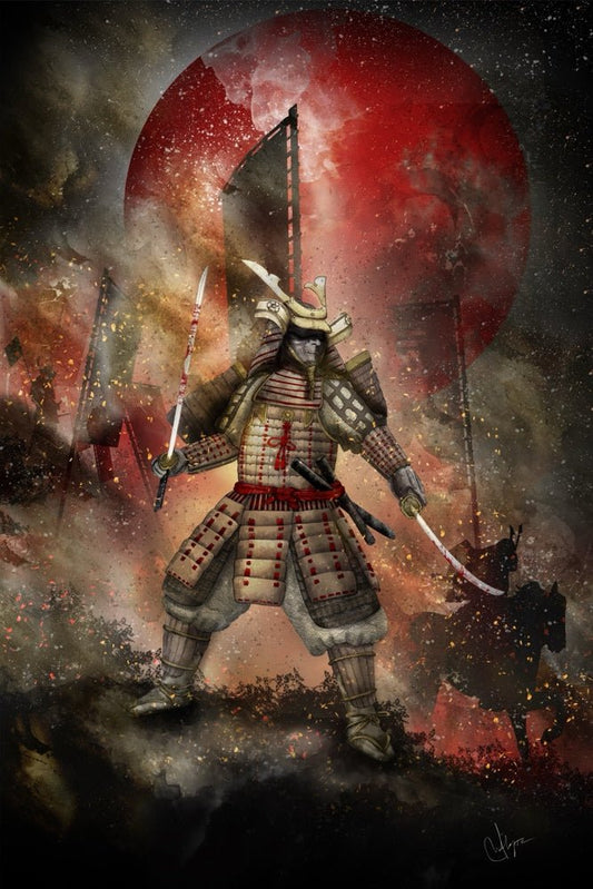 Samurai Warrior Banzai Plexi Glass Wall Art - Marine Loup - V1Tech