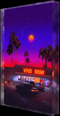 VHS 1998 Plexi Glass Desk Art