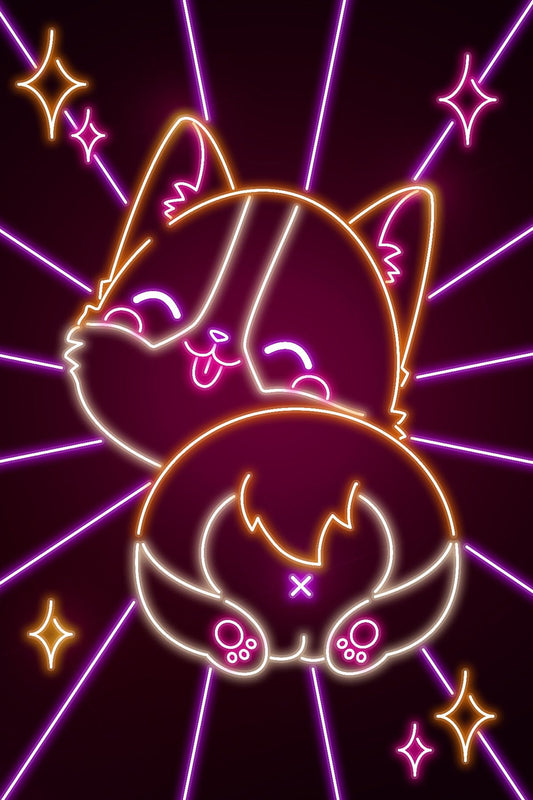 Neon Corgi Butt