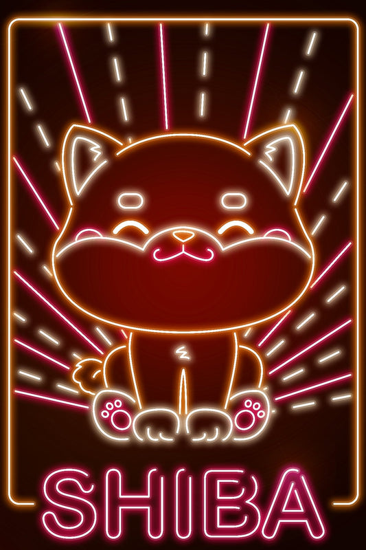 Neon Kawaii Shiba