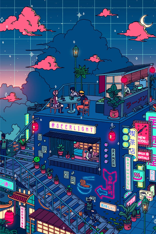 Village Hidden in the Neon