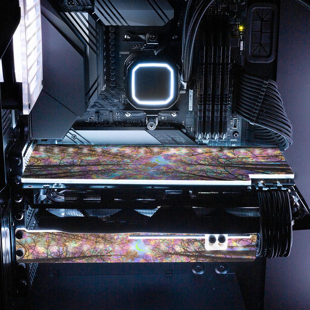 A Rainbow Night RGB GPU Support Bracket - Cajuca Art - V1Tech