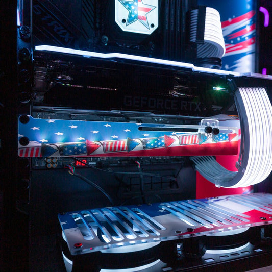 American Flag Bottle Rocket RGB GPU Support Bracket - V1Tech