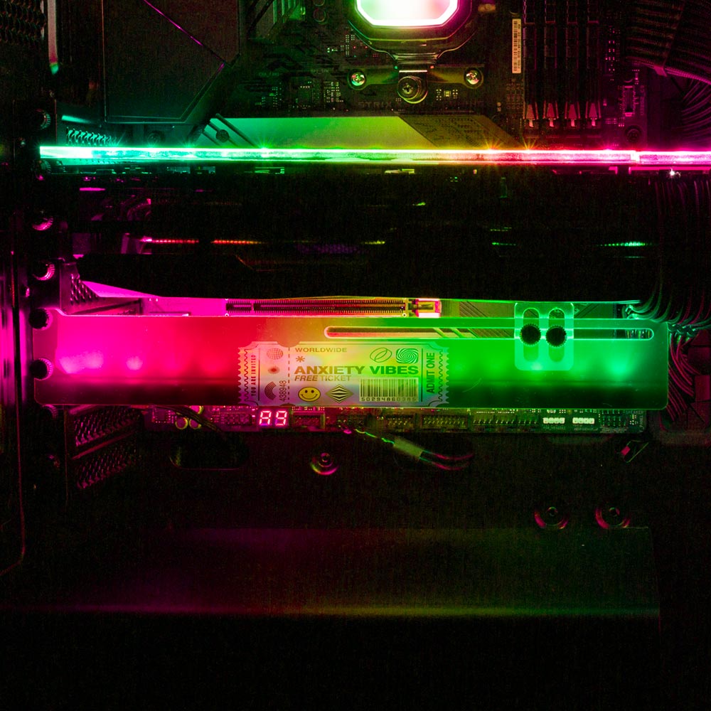 Anxiety Ticket RGB GPU Support Bracket - Javilostcontrol - V1Tech