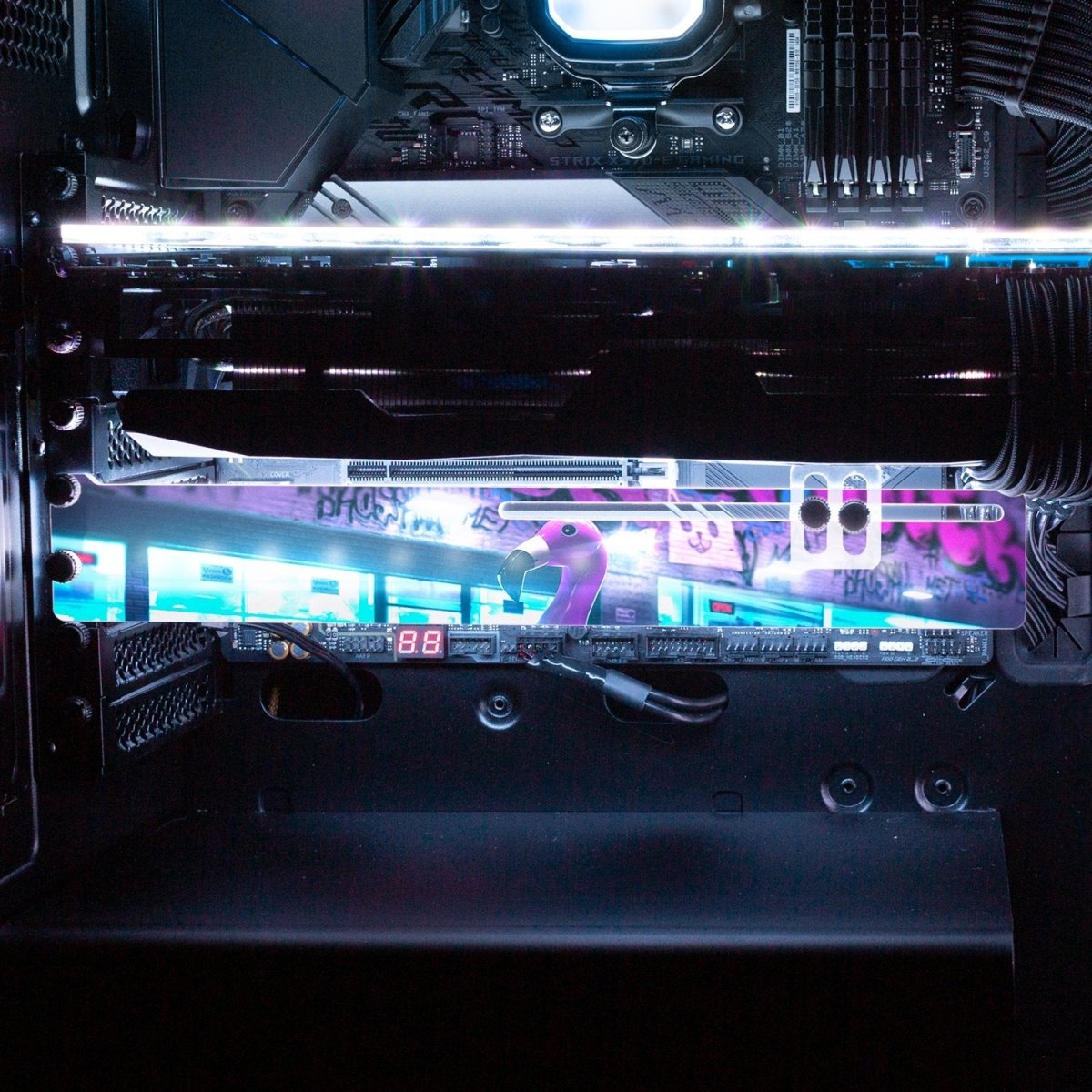 Bad Flamingo 2 RGB GPU Support Bracket - Skie Graphic Studio - V1Tech