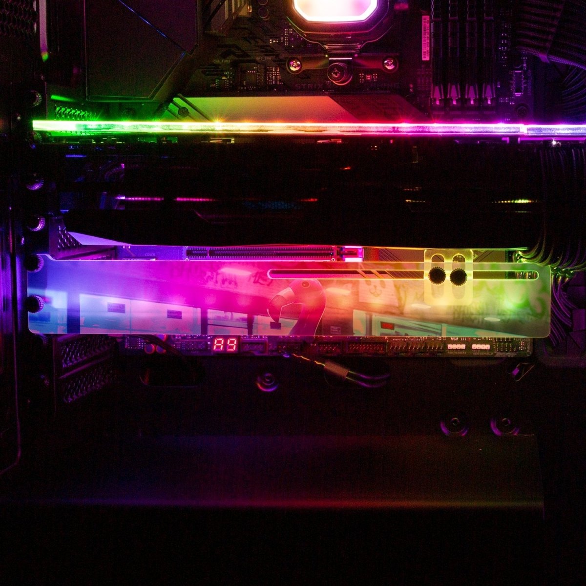 Bad Flamingo 2 RGB GPU Support Bracket - Skie Graphic Studio - V1Tech