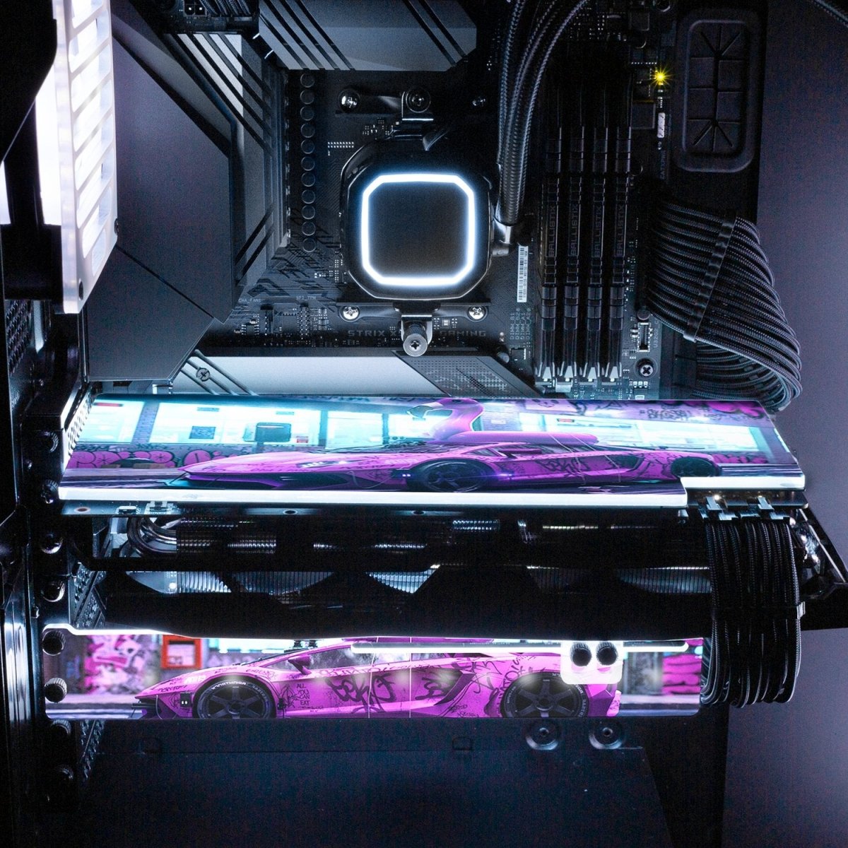 Bad Flamingo RGB GPU Support Bracket - Skie Graphic Studio - V1Tech