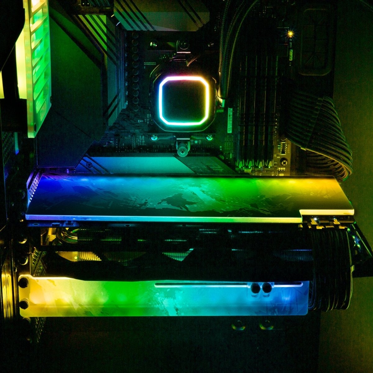 Black Dragon Breath RGB GPU Support Bracket - V1Tech