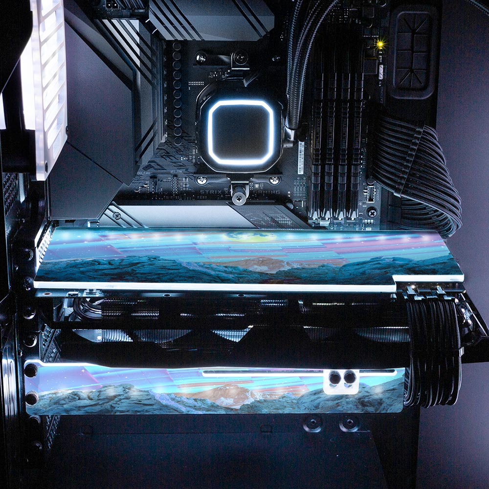 Blue Road RGB GPU Support Bracket - Cajuca Art - V1Tech