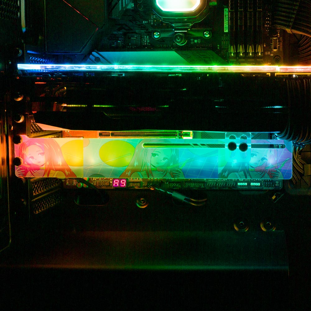 Born in the 90s RGB GPU Support Bracket - YacilArt - V1Tech