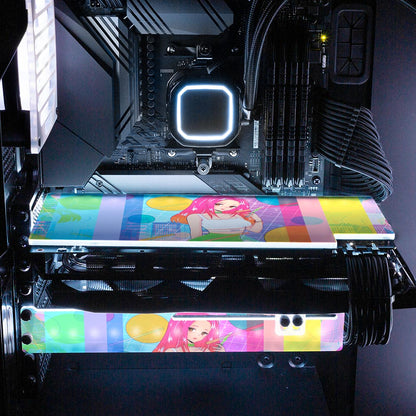 Born in the 90s V2 RGB GPU Support Bracket - YacilArt - V1Tech