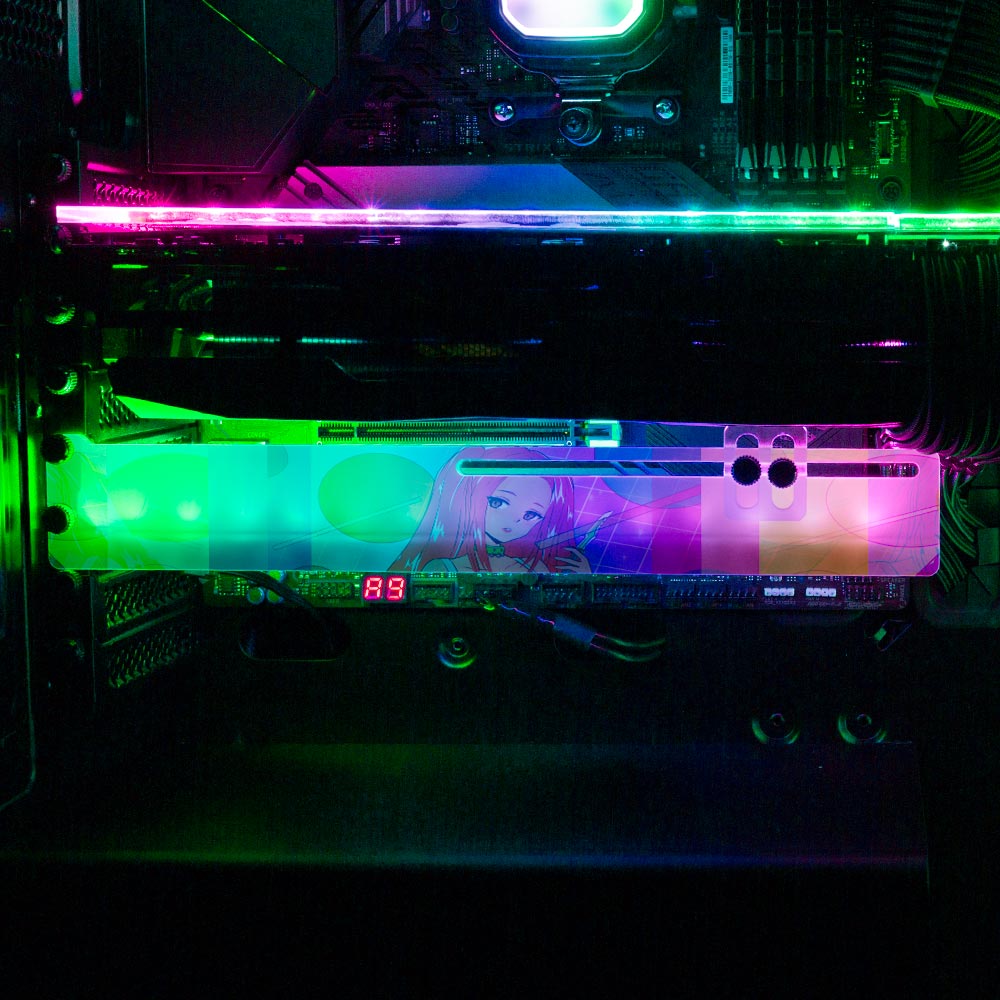 Born in the 90s V2 RGB GPU Support Bracket - YacilArt - V1Tech