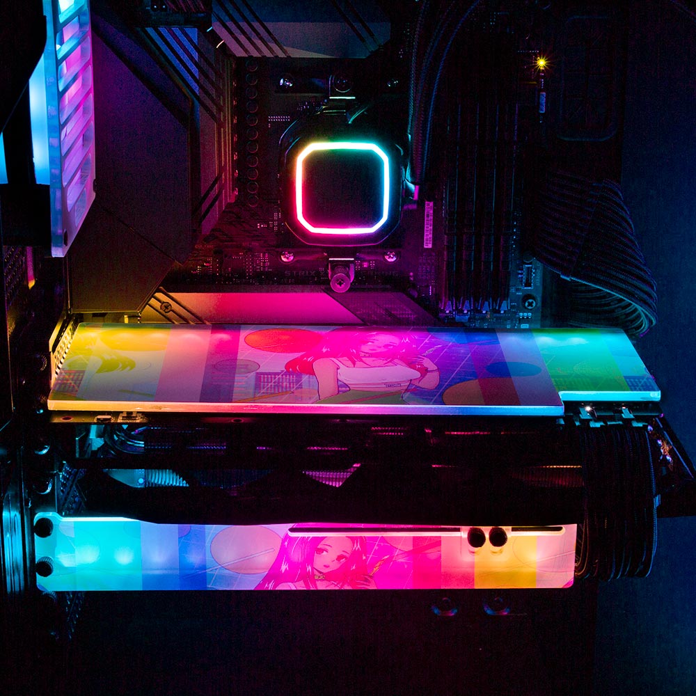 Born in the 90s V2 RGB GPU Support Bracket - YacilArt - V1Tech