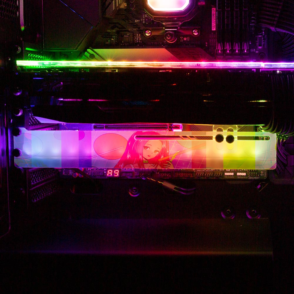 Born in the 90s V2 RGB GPU Support Bracket - YacilArt - V1Tech