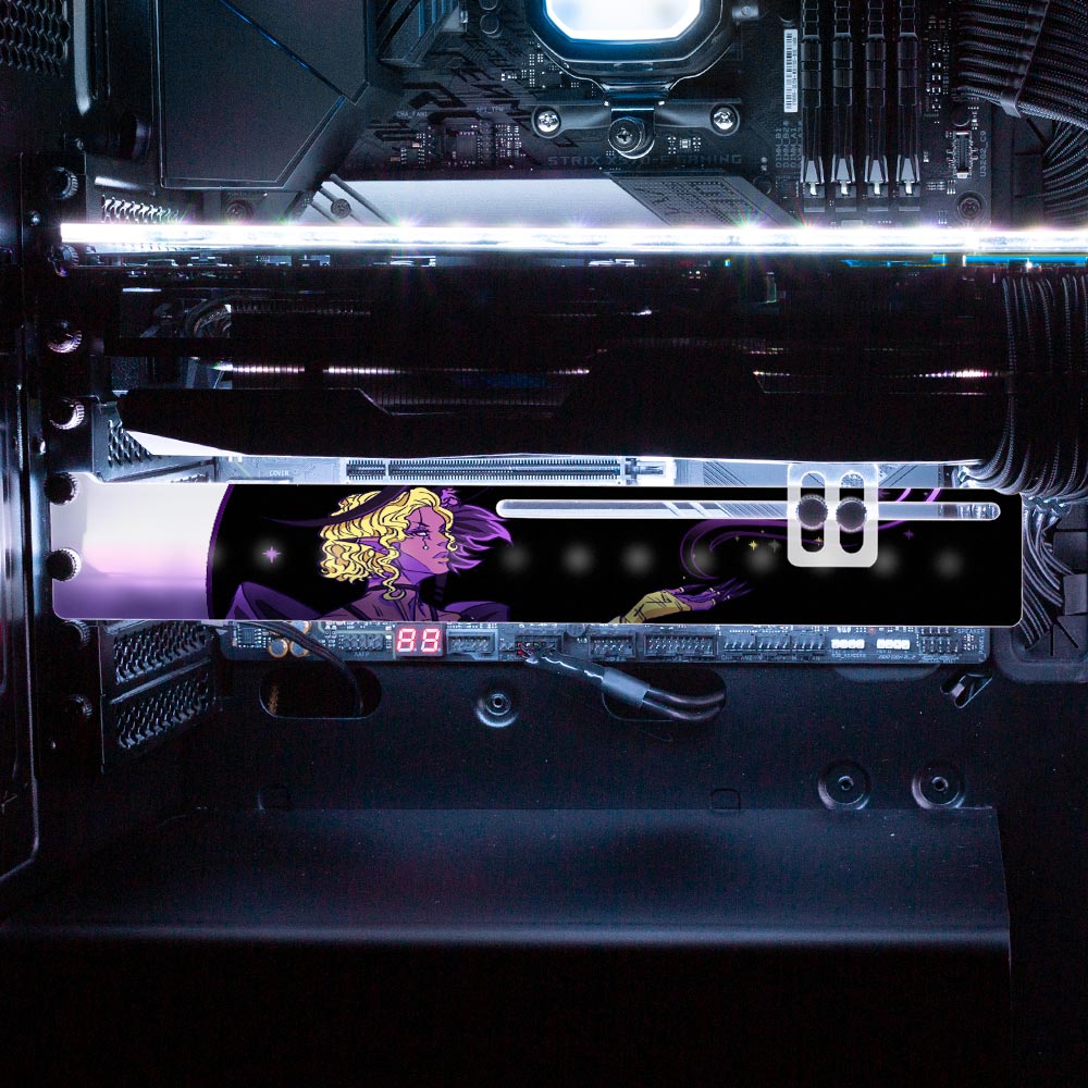 Celestial Pride Enby RGB GPU Support Bracket - Cici‚Äôs Art and Stuff - V1Tech