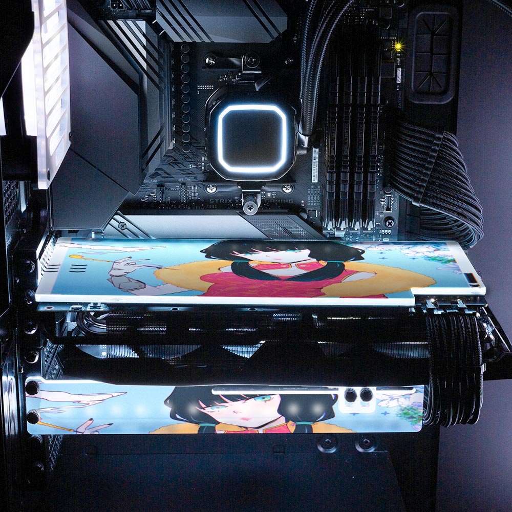 Classy Anime Girl RGB GPU Support Bracket - YacilArt - V1Tech