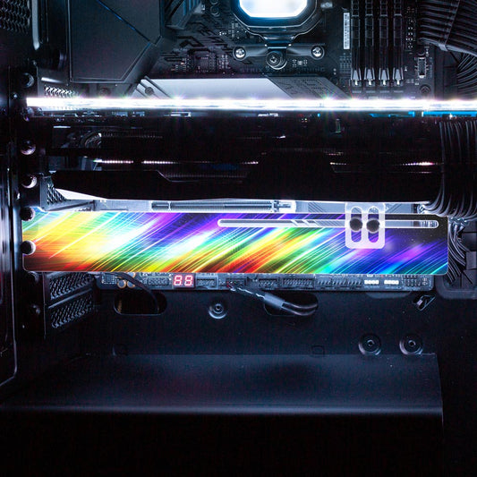 Crystal Corridor RGB GPU Support Bracket - StellarFire - V1Tech