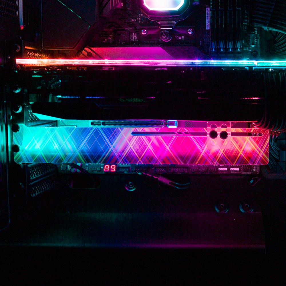 Crystal Sensation RGB GPU Support Bracket - StellarFire - V1Tech