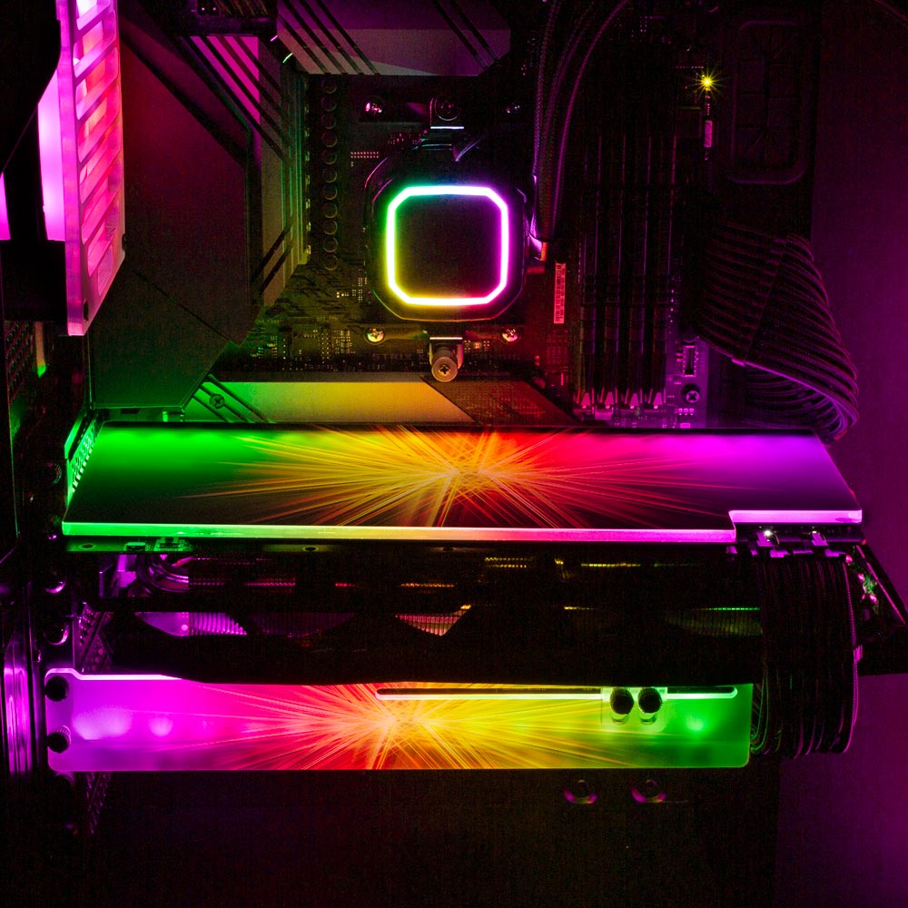 Crystal Singularity RGB GPU Support Bracket - StellarFire - V1Tech