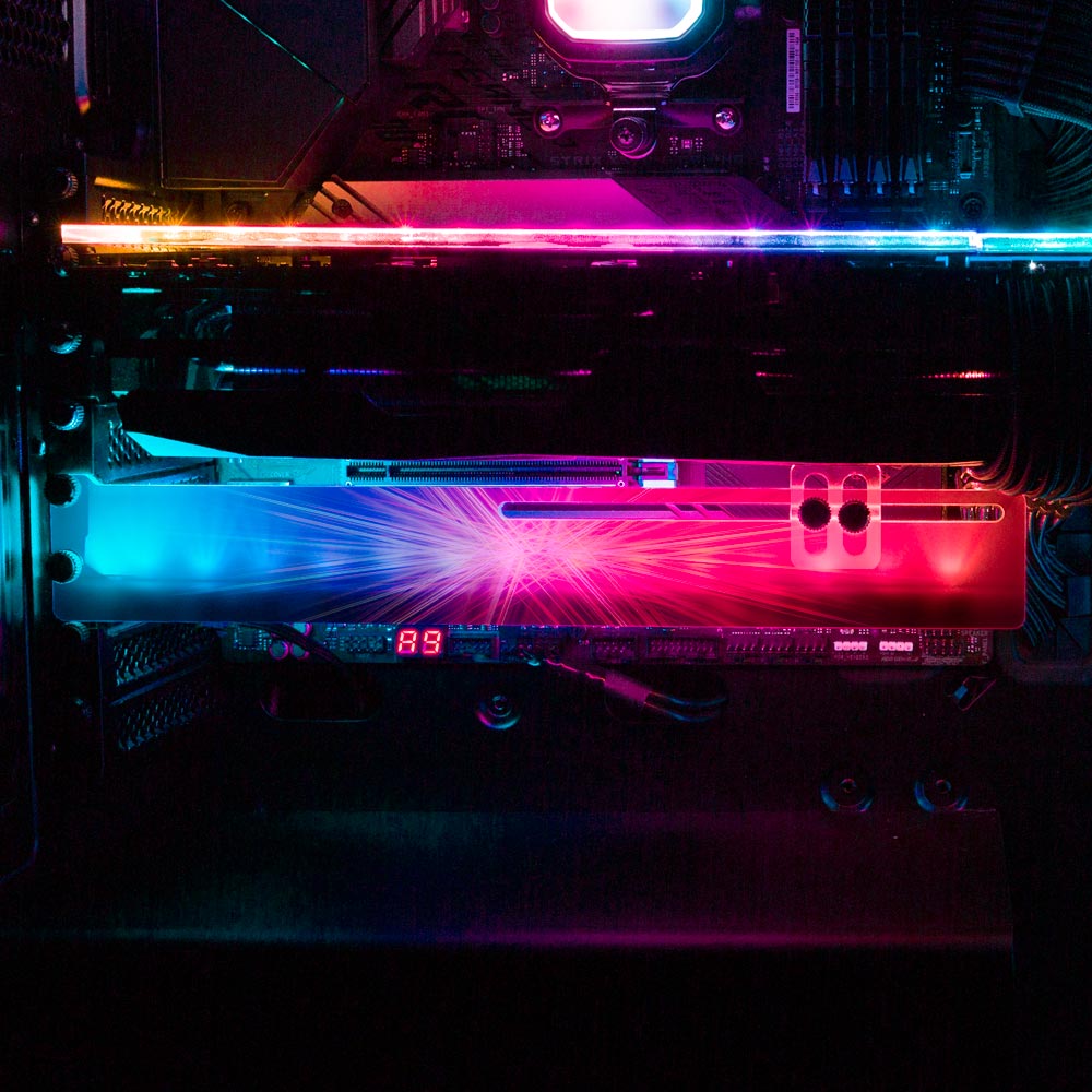 Crystal Singularity RGB GPU Support Bracket - StellarFire - V1Tech