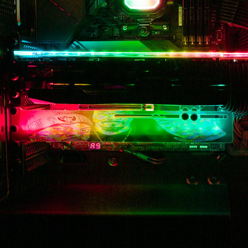 Cubepacdredrome RGB GPU Support Bracket - Technodrome1 - V1Tech