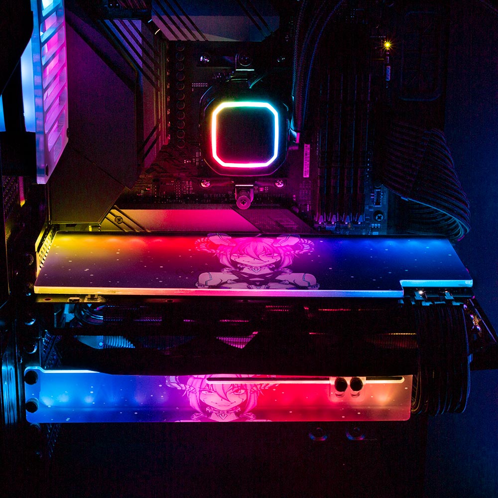 Cyber Angel Shepherdess RGB GPU Support Bracket - Ghost Data - V1Tech