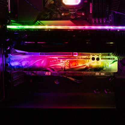 Cyber DeLorean2 RGB GPU Support Bracket - Skie Graphic Studio - V1Tech