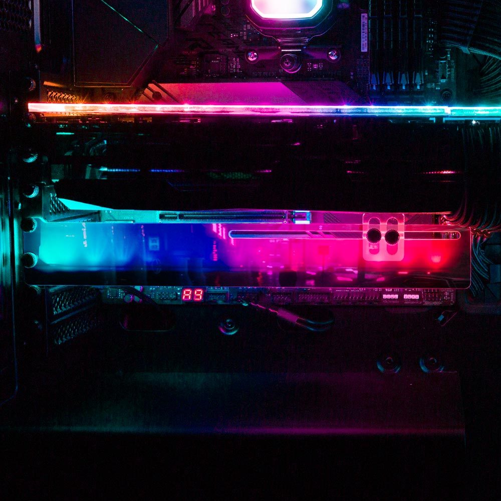 Cyber Waiting RGB GPU Support Bracket - Skie Graphic Studio - V1Tech