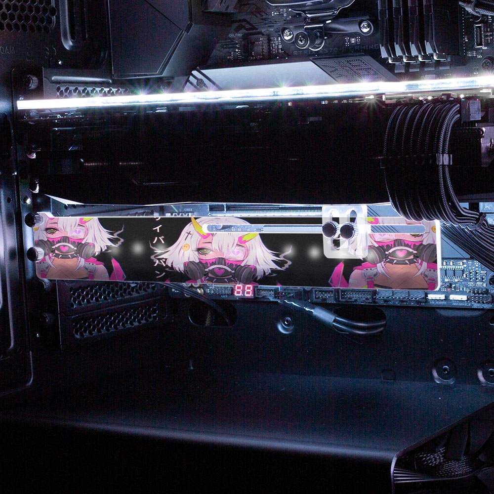 Cyberpunk Gothic Girl RGB GPU Support Bracket - YacilArt - V1Tech