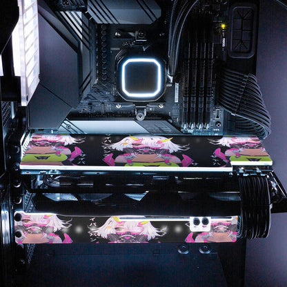 Cyberpunk Gothic Girl RGB GPU Support Bracket - YacilArt - V1Tech