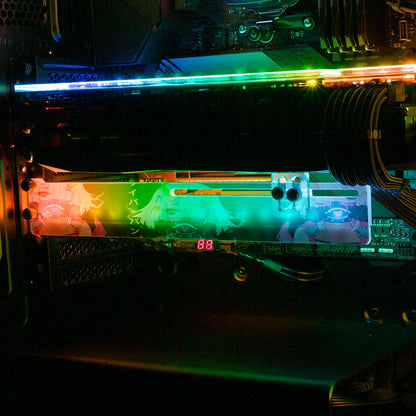 Cyberpunk Gothic Girl RGB GPU Support Bracket - YacilArt - V1Tech