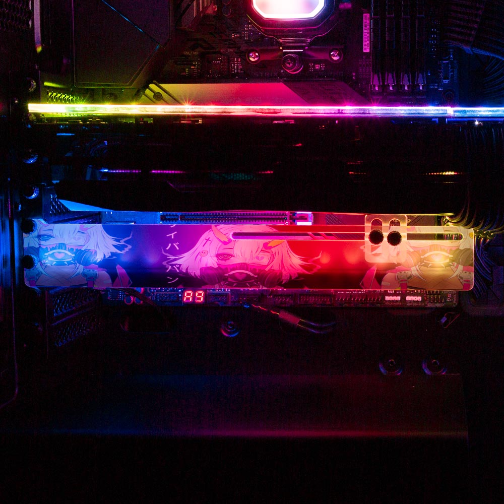 Cyberpunk Gothic Girl RGB GPU Support Bracket - YacilArt - V1Tech