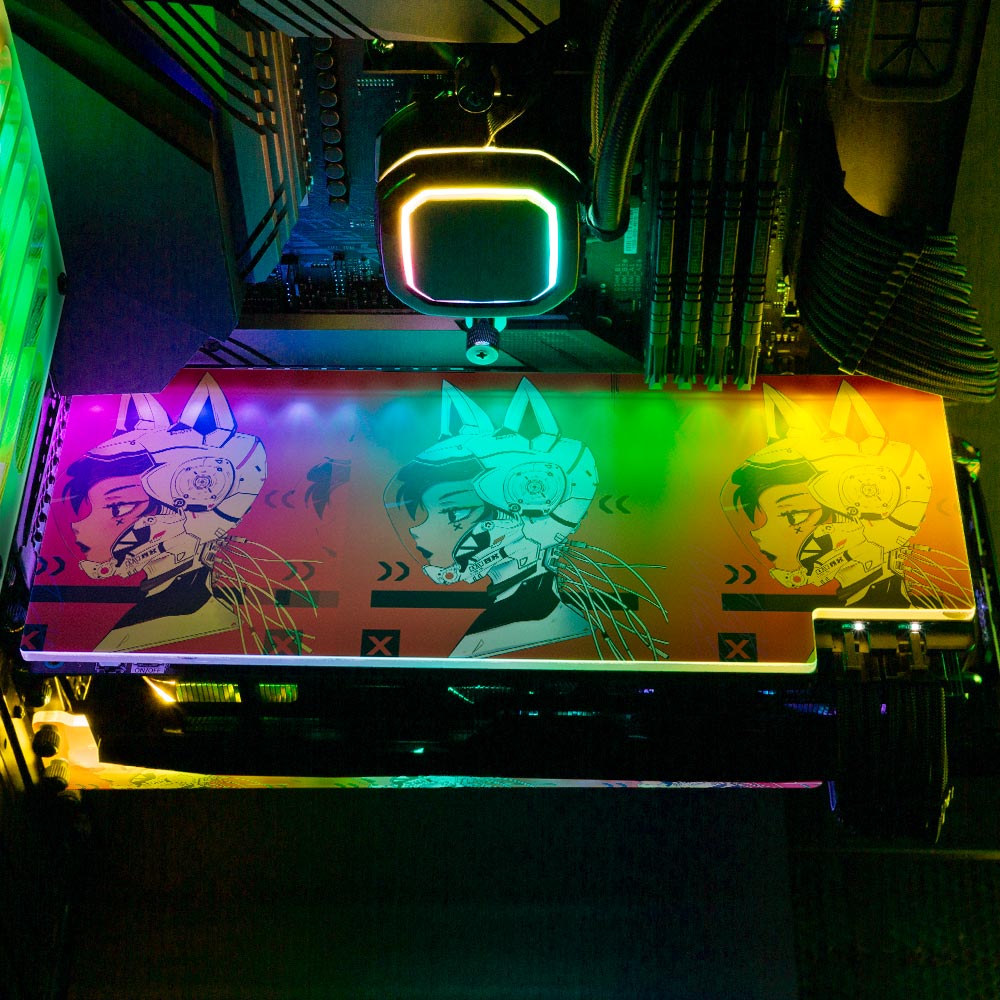 Cyberpunk Kitty RGB GPU Backplate - YacilArt - V1Tech