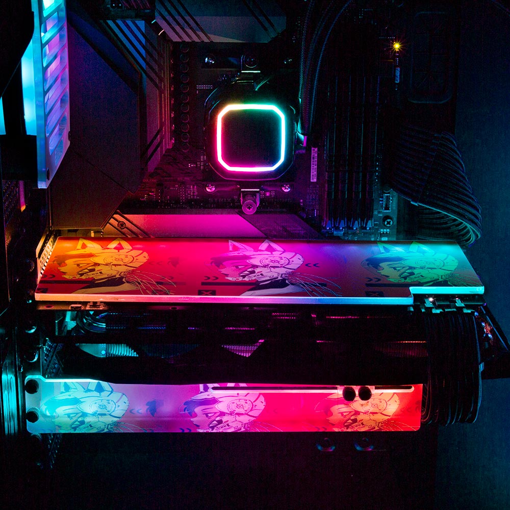 Cyberpunk Kitty RGB GPU Backplate - YacilArt - V1Tech