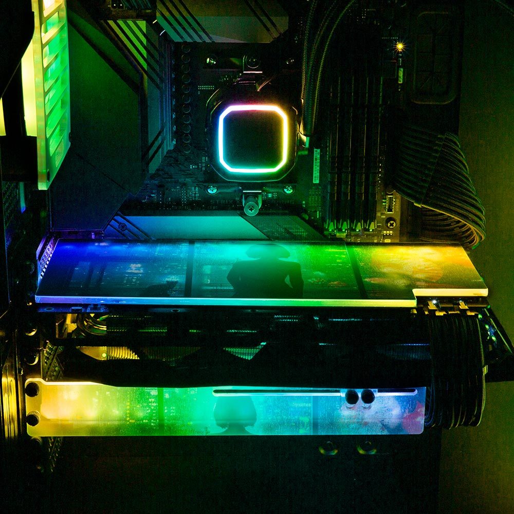 Dark Waters RGB GPU Support Bracket - Dan Giuz - V1Tech