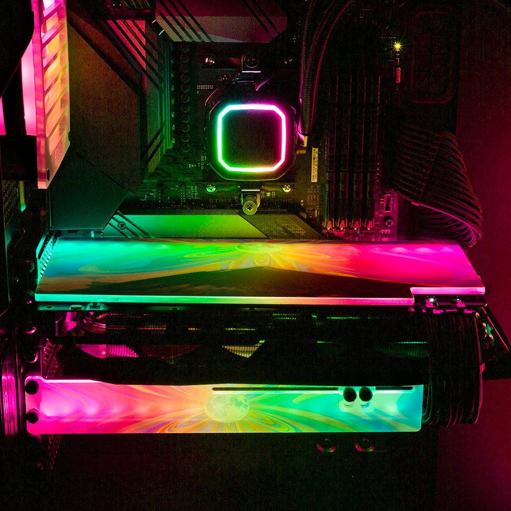 Deep Feelings RGB GPU Support Bracket - Cajuca Art - V1Tech