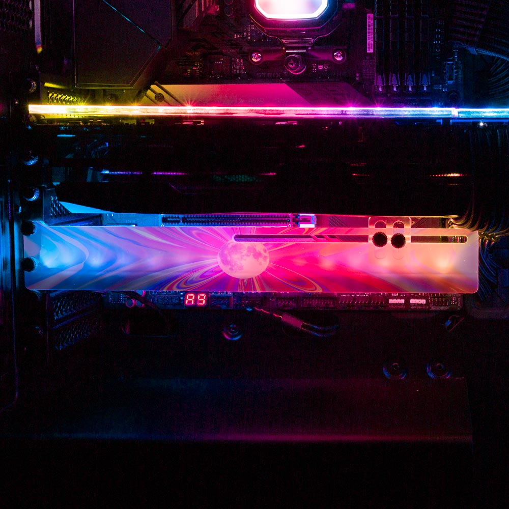 Deep Feelings RGB GPU Support Bracket - Cajuca Art - V1Tech