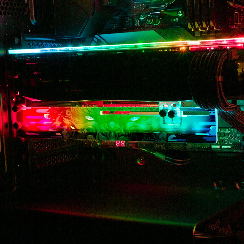 Deep Wolf RGB GPU Support Bracket - Daniele Caruso - V1Tech