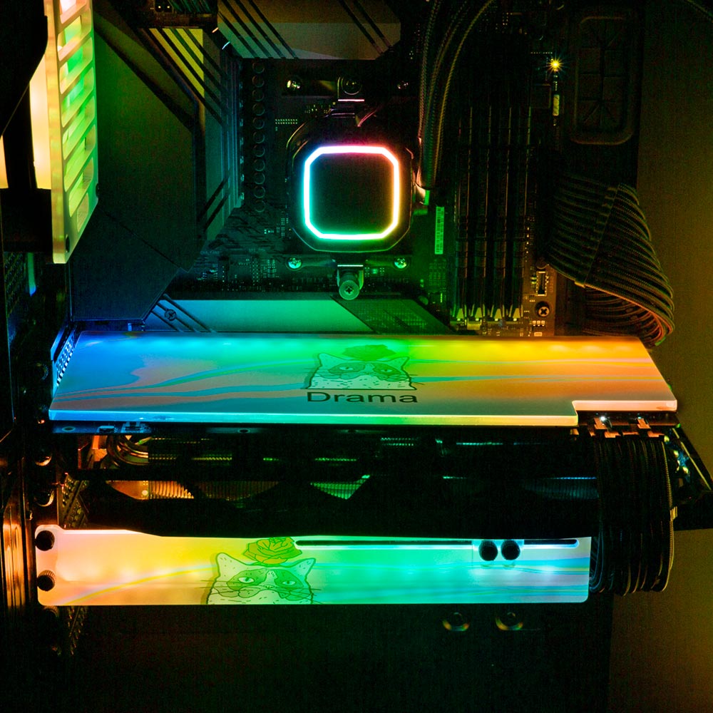 Drama Cat RGB GPU Support Bracket - Javilostcontrol - V1Tech