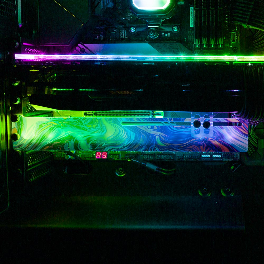 Dust On Trial RGB GPU Support Bracket - Geoglyser - V1Tech