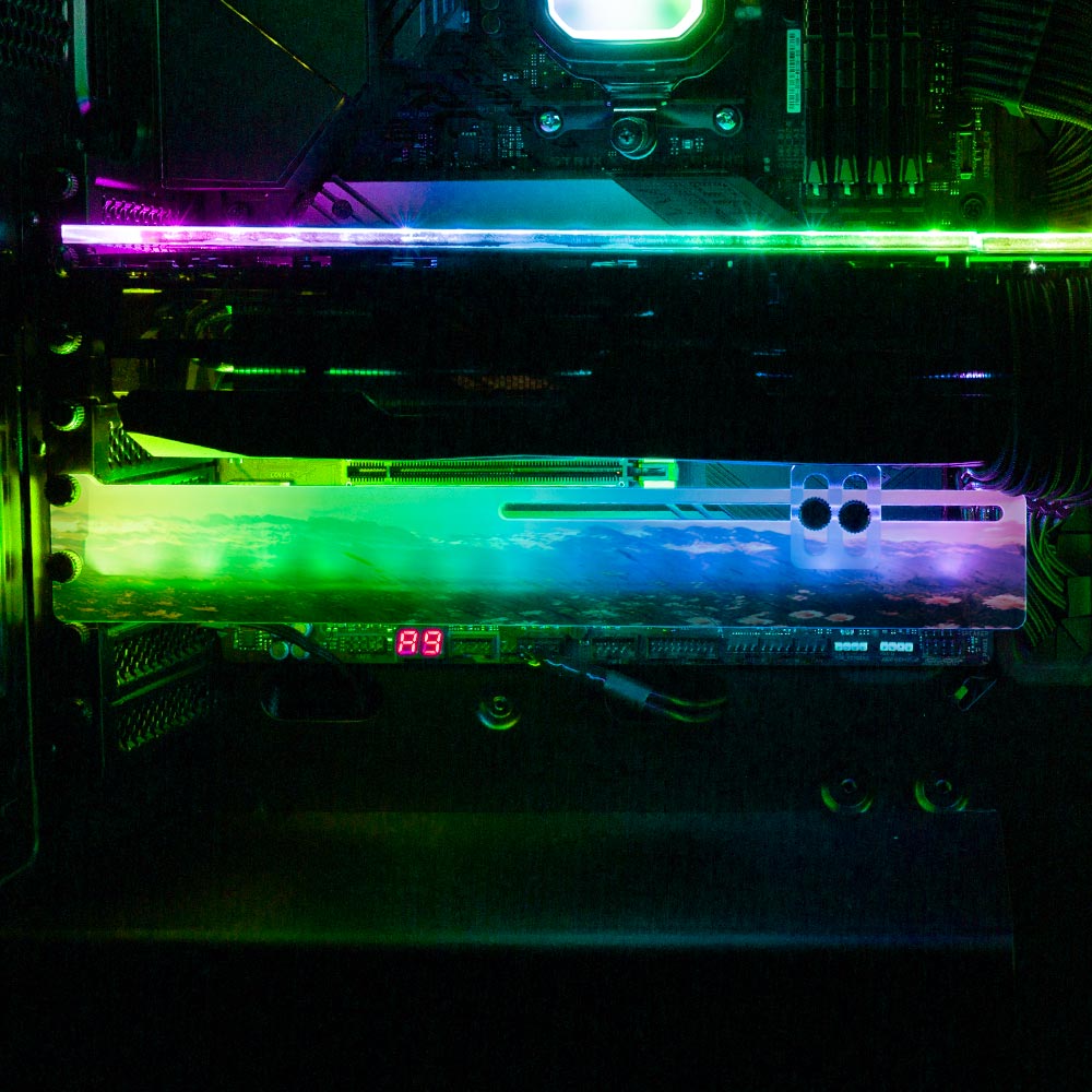 Earth Day RGB GPU Support Bracket - Cajuca Art - V1Tech