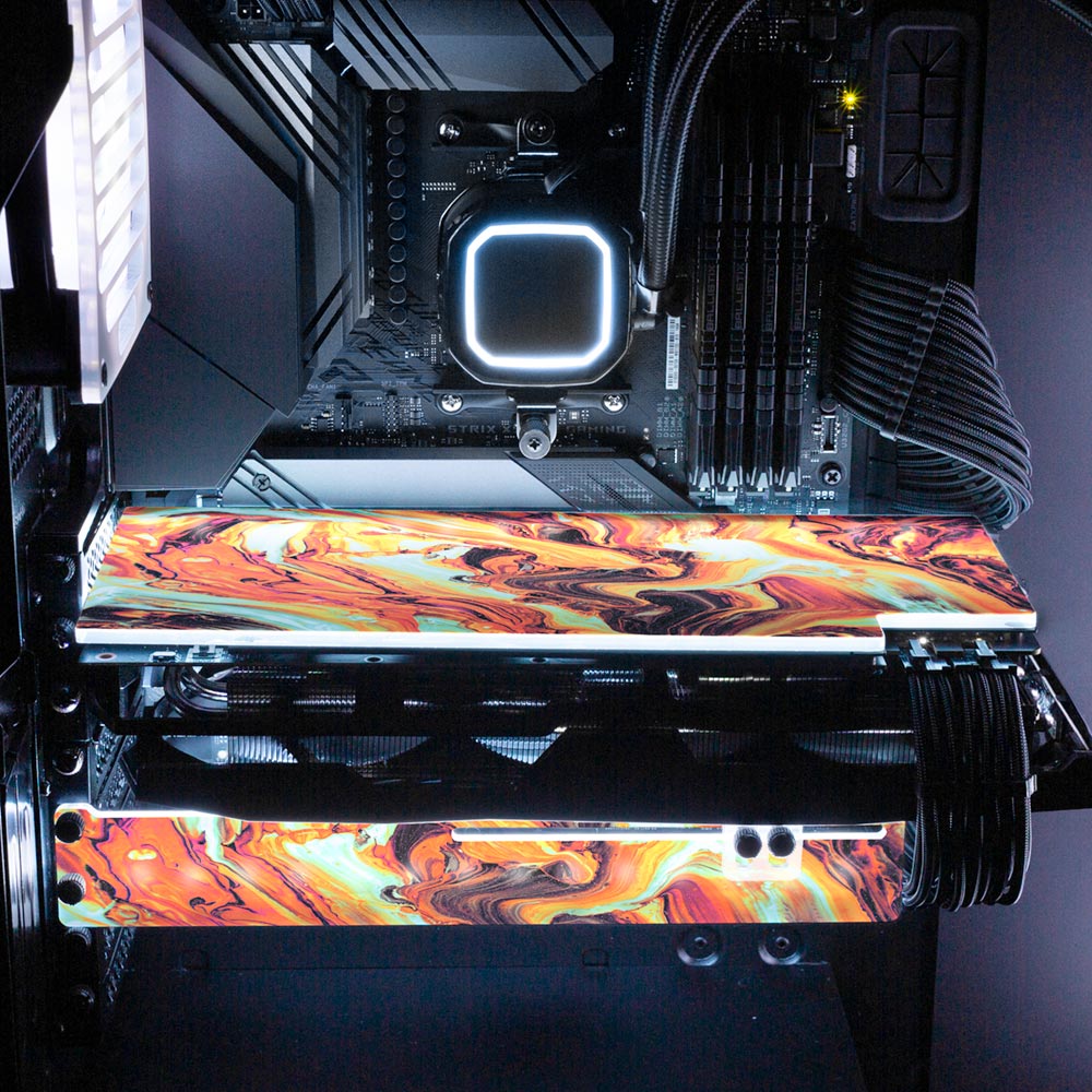 Emerald Fire RGB GPU Support Bracket - Geoglyser - V1Tech