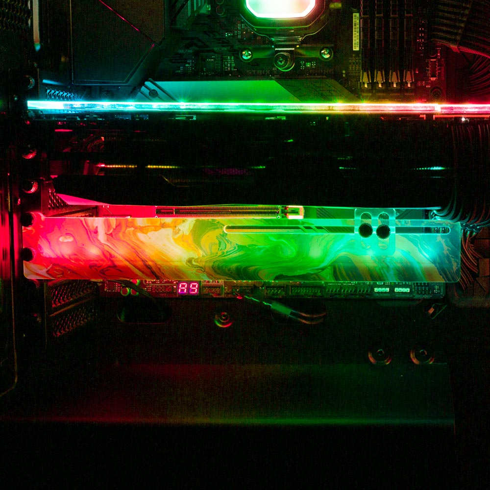 Emerald Fire RGB GPU Support Bracket - Geoglyser - V1Tech