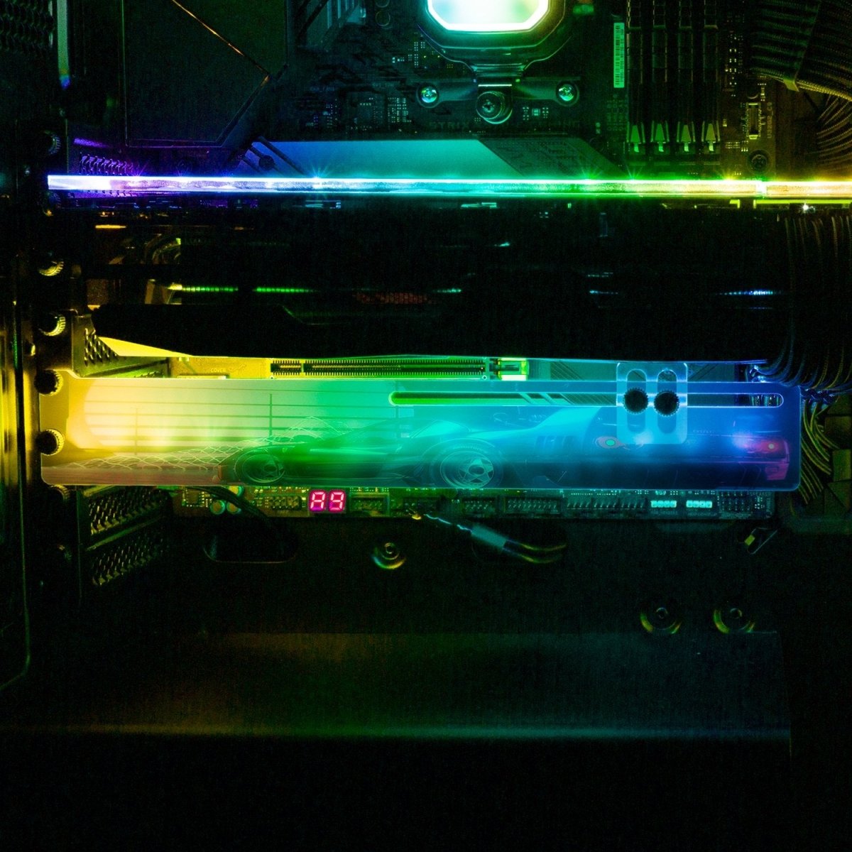 F40 Sunset RGB GPU Support Bracket - Skie Graphic Studio - V1Tech