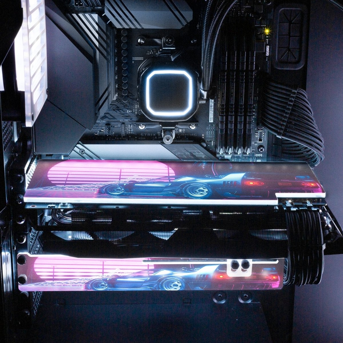 F40 Sunset RGB GPU Support Bracket - Skie Graphic Studio - V1Tech