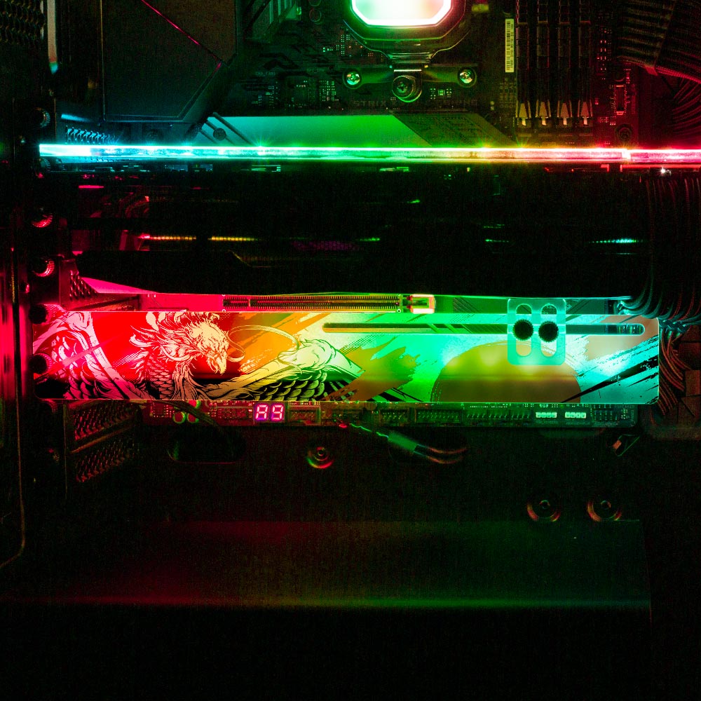 Fire Phoenix RGB GPU Support Bracket - Daniele Caruso - V1Tech