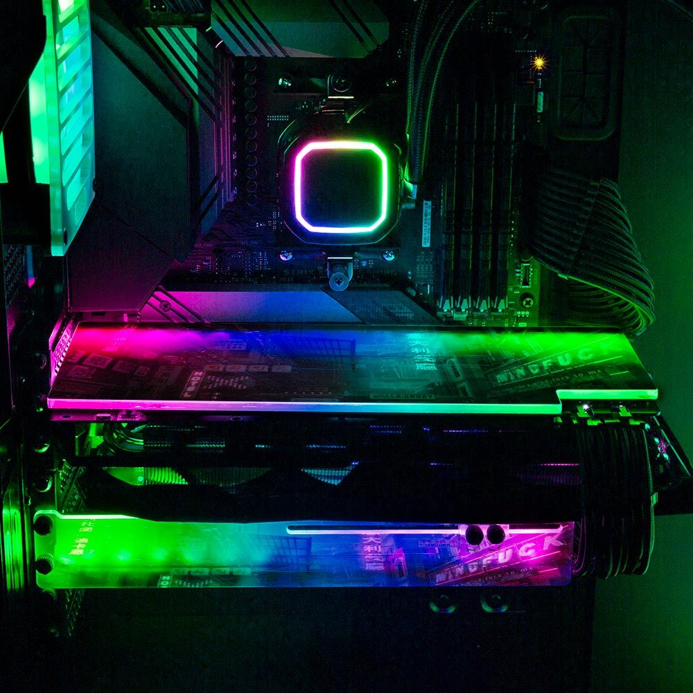 Ghost Town RGB GPU Support Bracket - Skie Graphic Studio - V1Tech